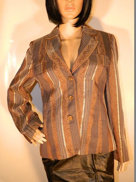 Bonita Blazer Braun mit blau-goldenen Streifen Gr. 38