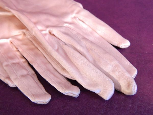 Satin-Handschuhe, Rosé