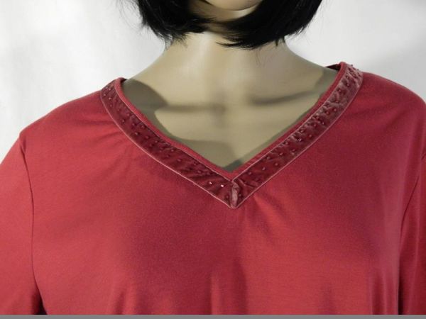 Denim & CO Sweatshirt/Sweatjacke Weinrot, Gr. XL (2-teilig)