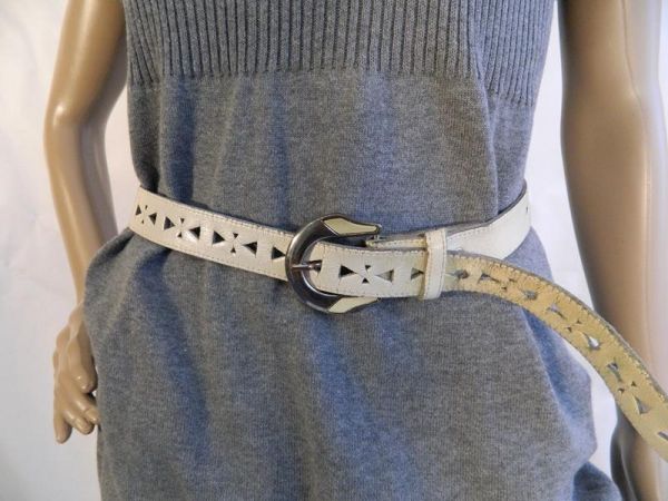 Gürtel, Beige, Dreieck-Muster