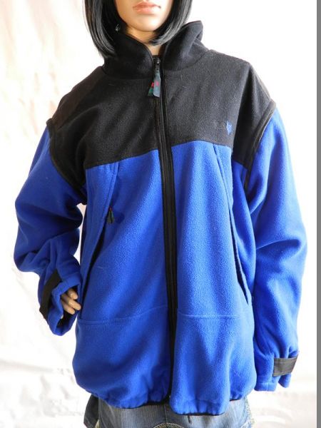 Authentic Clothing Jacke Schwarz/Blau, abtrennbare Ärmel, Gr. L