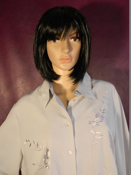 Bluse Grau Blumenmuster Gr. 46