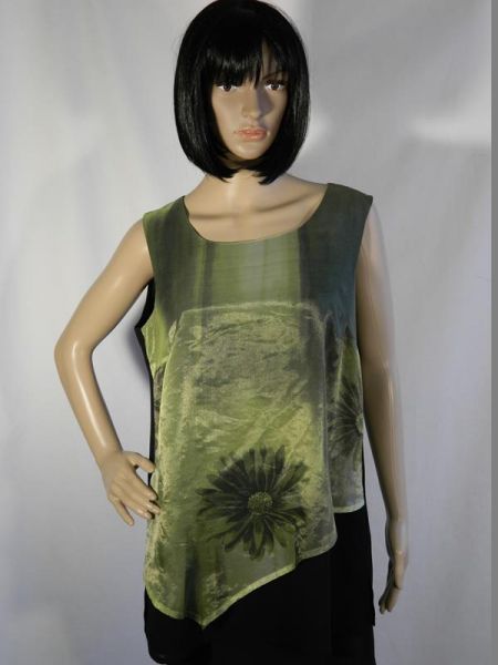 Merrytime evening Bluse mit Rock, Schwarz/Grün, Gr. M/40