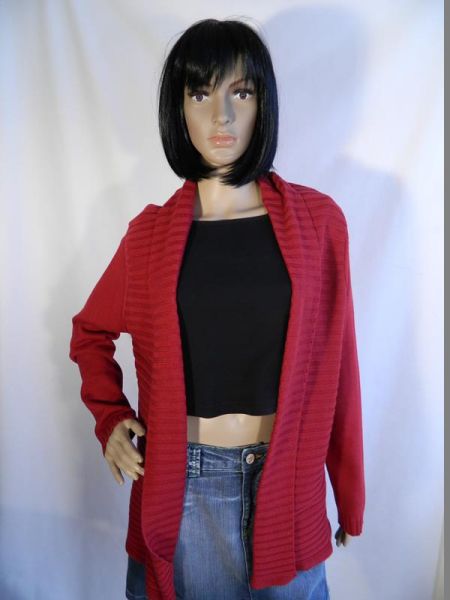 Cecilia Classics Strickjacke Bordeaux Rot, Gr. L