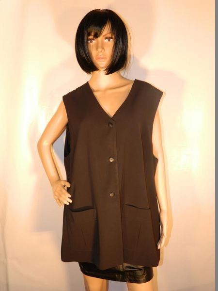 Cavita Bluse Ärmellos Schwarz Gr. 50