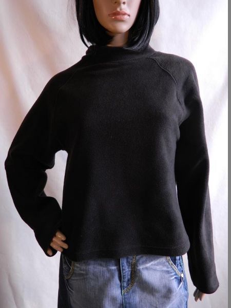 B-Young Fleece-Pullover mit Rollkragen Schwarz, Gr. S