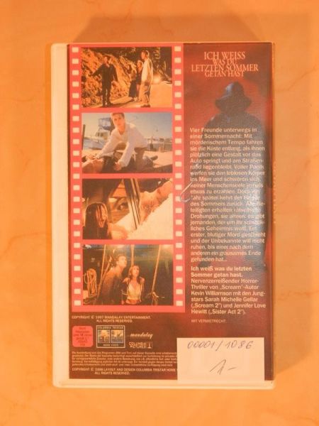 VHS "Ich weiss was du letzten Sommer getan hast" (ungekürzte Fassung)