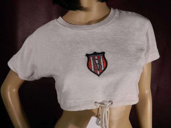 Venice Beach Sportpullover Frottee Weiss Bauchfrei Gr. S