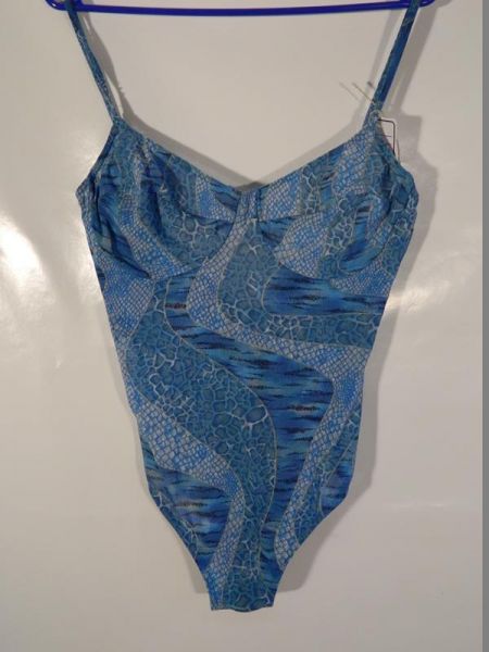 Badeanzug Blau Schlangenmuster Gr. 38