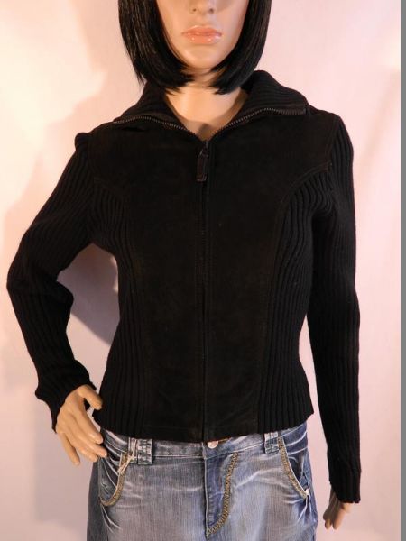 Only Jacke Wildleder Schwarz, Gr. M