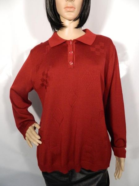 Pullover Rot Karo Gr. 42