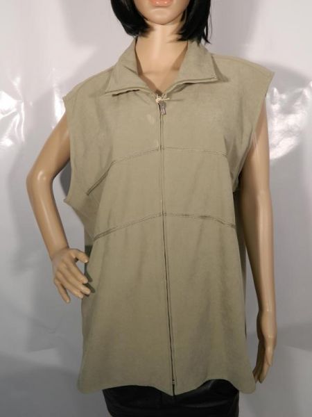 CH!CC Bluse Armellos Grün Gr. 48