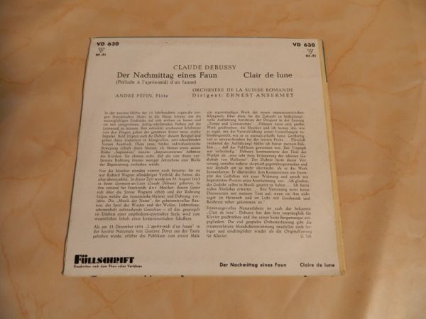 LP Debussy, Der Nachmittag eines Faun, Claire de lune