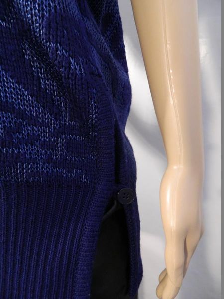 Oui Strick-Pullover Ärmellos Blau Gr. 44/46