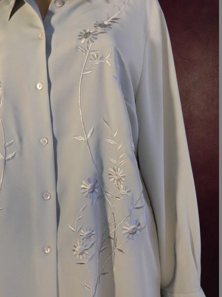 Bluse Grau Blumenmuster Gr. 46