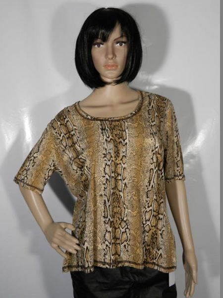 Shirt Schlangenmuster Braun Gr. XXL