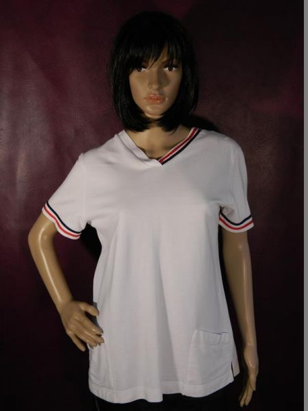 Shirt Weiß mit V-Ausschnitt Gr. M