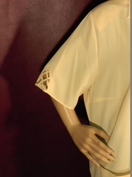 Lotos Bluse Gelb mit Netz Gr. 46