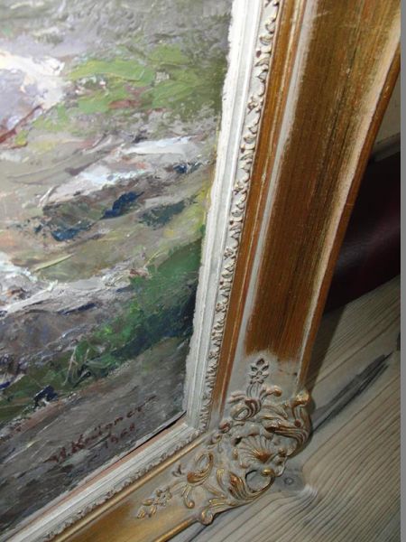 Ölgemälde Spachteltechnik Bachlauf