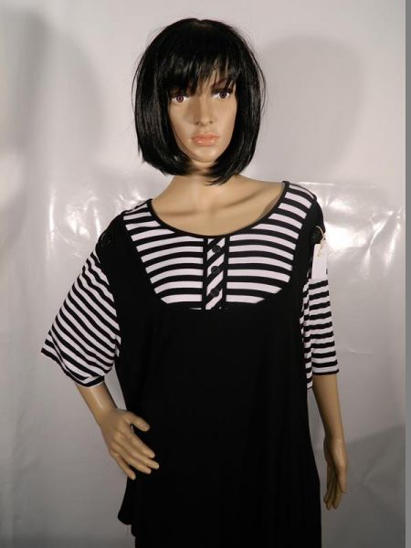 Sweatshirt Schwarz Gestreift Gr. XXXL