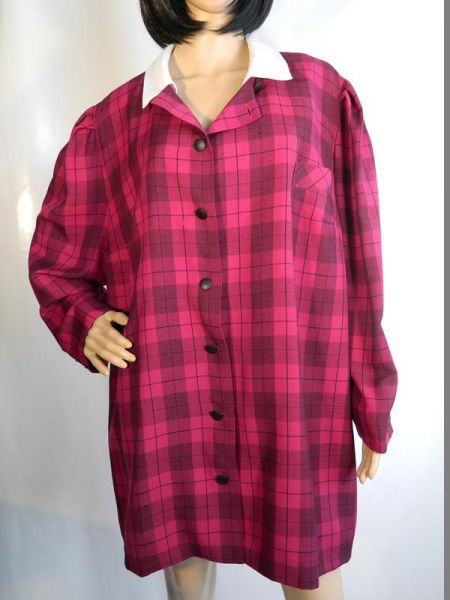 Bluse Lila kariert Gr. 48