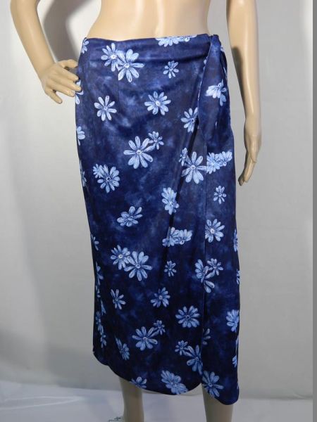 Rock Blau mit Blumenmuster, ca. Gr. 38