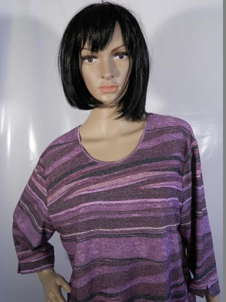 Sweatshirt Lila Streifen Gr. XL
