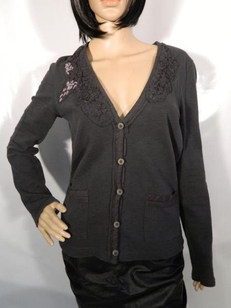 Eddie Bauer Jacke Schwarz mit Blumenverzierung Gr. S