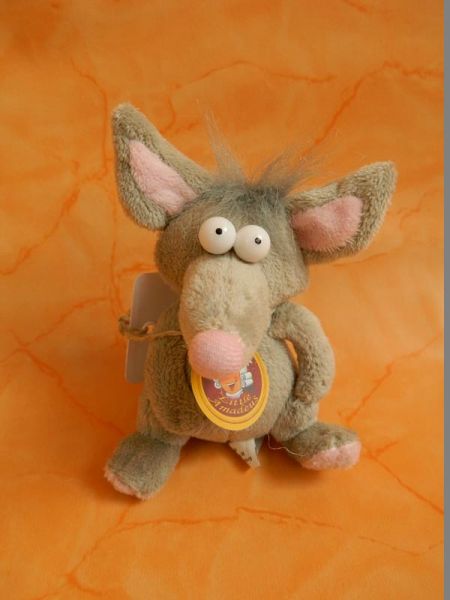 Stoffmaus "Monti" grau, Schlüsselanhänger