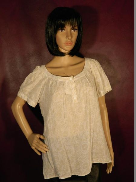 Gina Benotti Shirt Weiß/Braun Gr. XXL