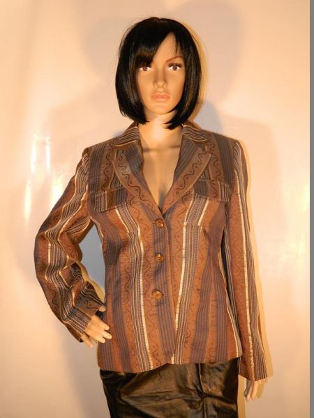 Bonita Blazer Braun mit blau-goldenen Streifen Gr. 38