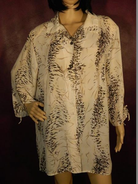 Basic Concept Bluse Beige mit Leopardenmuster Gr. 48