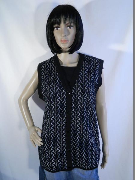 Meyer Mode Strickweste Schwarz/Silber glitzernd, Gr. 46