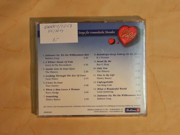 Musiksammlung "Herzige Songs für romantische Stunden" von Bahlsen