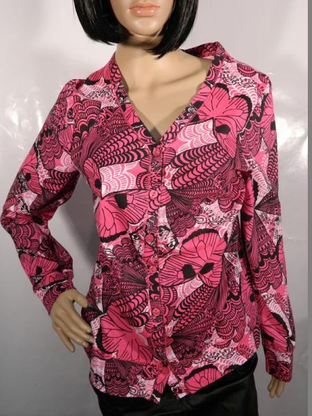 Gina Benotti Hemd Pink Schmetterlingsmotiv Gr. L (44/46)