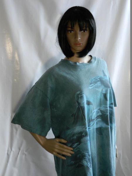 Harlequin T-Shirt Türkis mit Delfinen Gr. XXL