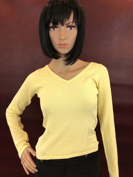 Zara Shirt Gelb mit V-Ausschnitt, Größe M