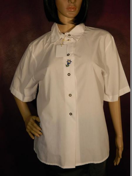 Landhaus Bluse Weiß Gr. 40