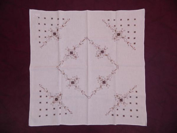 Tischdecke, Weiß/Braun