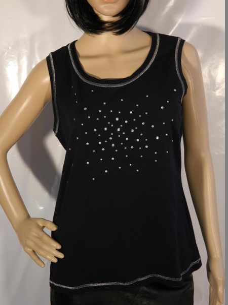 Bonita Top Schwarz mit Glitzersteinchen Gr. L