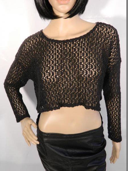 Netzshirt Schwarz kurz Gr. S