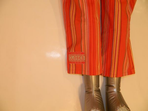 7/8 Stoffhose Orange Gestreift Gr. 38