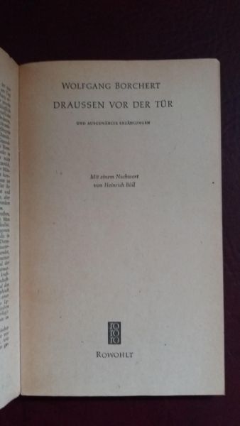 Wolfgang Borchert, Draussen vor der Tür