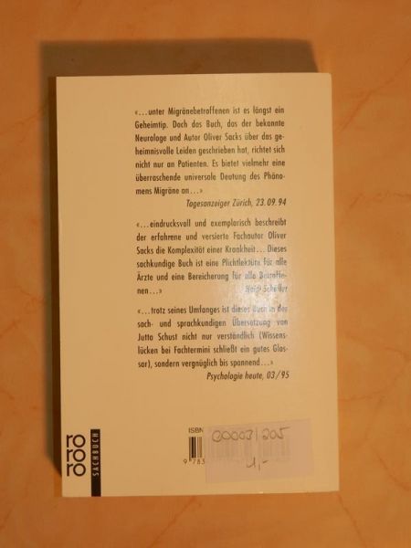Sachbuch "Migräne" von Oliver Sacks