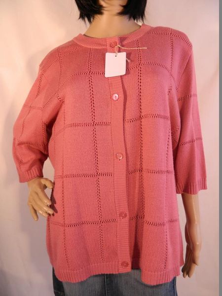 Strickjacke mit passendem Top, Rosa, Gr. 50 (2-teilig)
