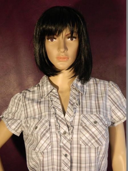 Flame Bluse Grau Kariert Gr. XL (42)