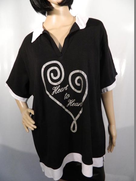 Queensize Pullover Schwarz mit Aufdruck Gr. 52/54 (4XL)