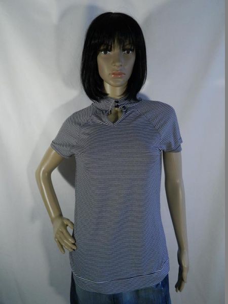 Shirt Schwarz/Weiß Gestreift, ca. Gr. 38