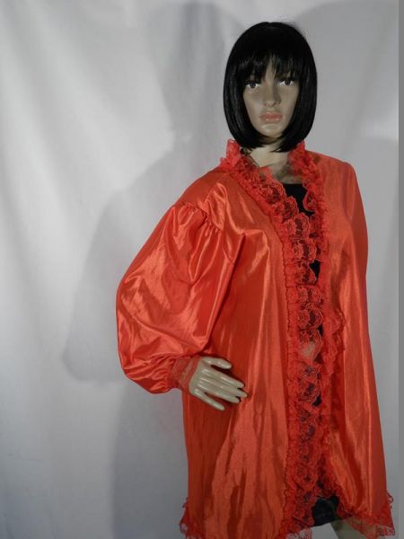 Jacke zum Umhängen Rot mit Spitze, Gr. 38