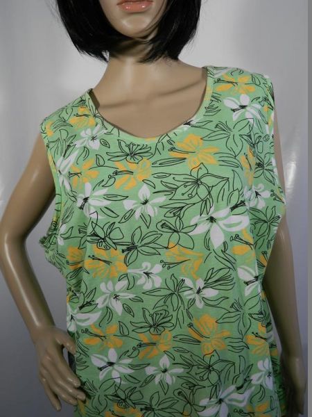 Demin&CO Sweatjacke mit Top Grün Blumenmuster Gr. XXL (2-teilig)